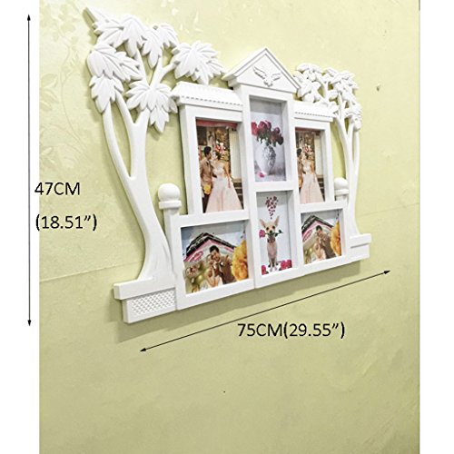 Bilderrahmen zeigen Foto Kunststoff-Bilderrahmen, Six-Frame Combo Fotorahmen, Kokospalme Form, Weiß, 7", Wohnzimmer, Schlafzimmer, Studie Fotorahmen Retro Bilderrahmen Rustikal – Bild 3