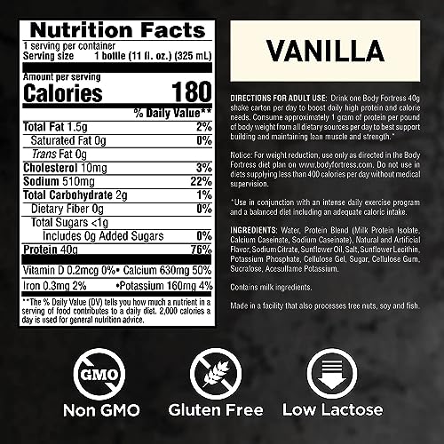 Body Fortress Ready To Drink Protein Shake, 40g Of