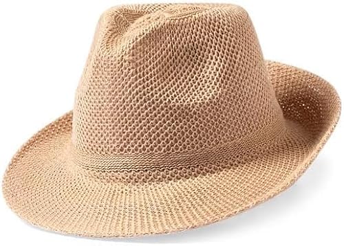 DISOK Lote de 20 Sombreros para Bodas, Fiestas Eventos Baratos Marron Marrones Unisex Fiestas Paja Beig Marfil