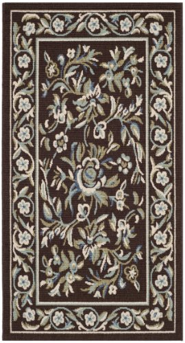 Tapete SAFAVIEH 4' x 5'7" Chocolate y Aqua miniatura 3