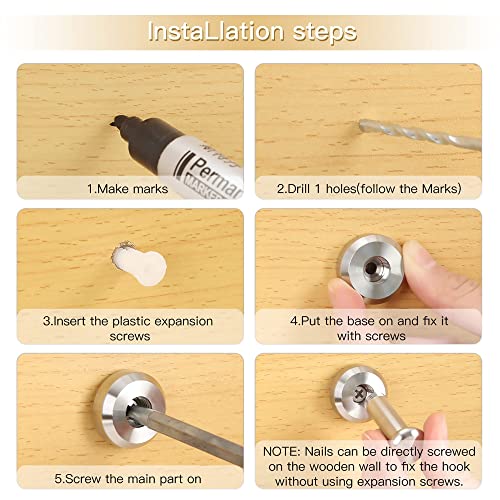 LEBENSFROH Ganci appendiabiti da 40 mm, in acciaio...