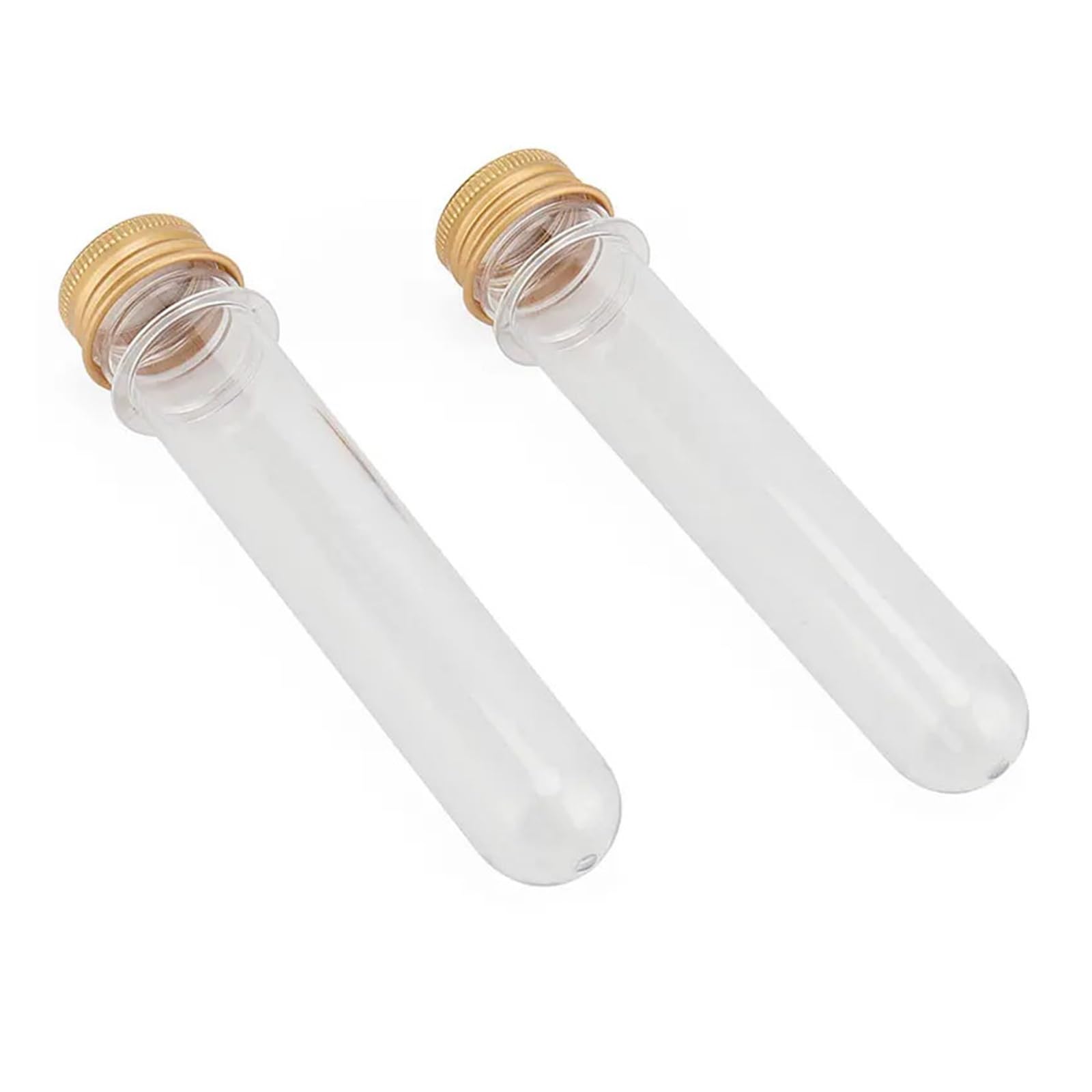 yingyingjia 20 Szt. 40 Ml Przezroczystych Probówek Przezroczystych Plastikowych Probówek Ze Złotymi Zakrętkami Plastikowe Tubki Do Dekoracji Ślubnych