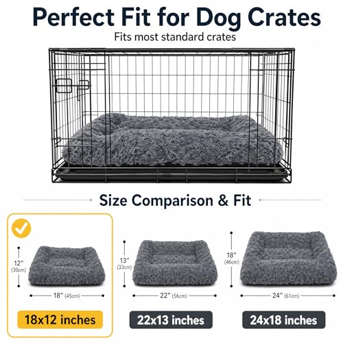 Image of Dog Crate Pad for Crate /Floor /Car for Extra Small Dogs Washable | Small Dogs Crate Pad with Non Slip Bottom,Soft Dog Crate Pad for Toy Poodle Yorkshire Chihuahua,18 inchx12 inch Grey