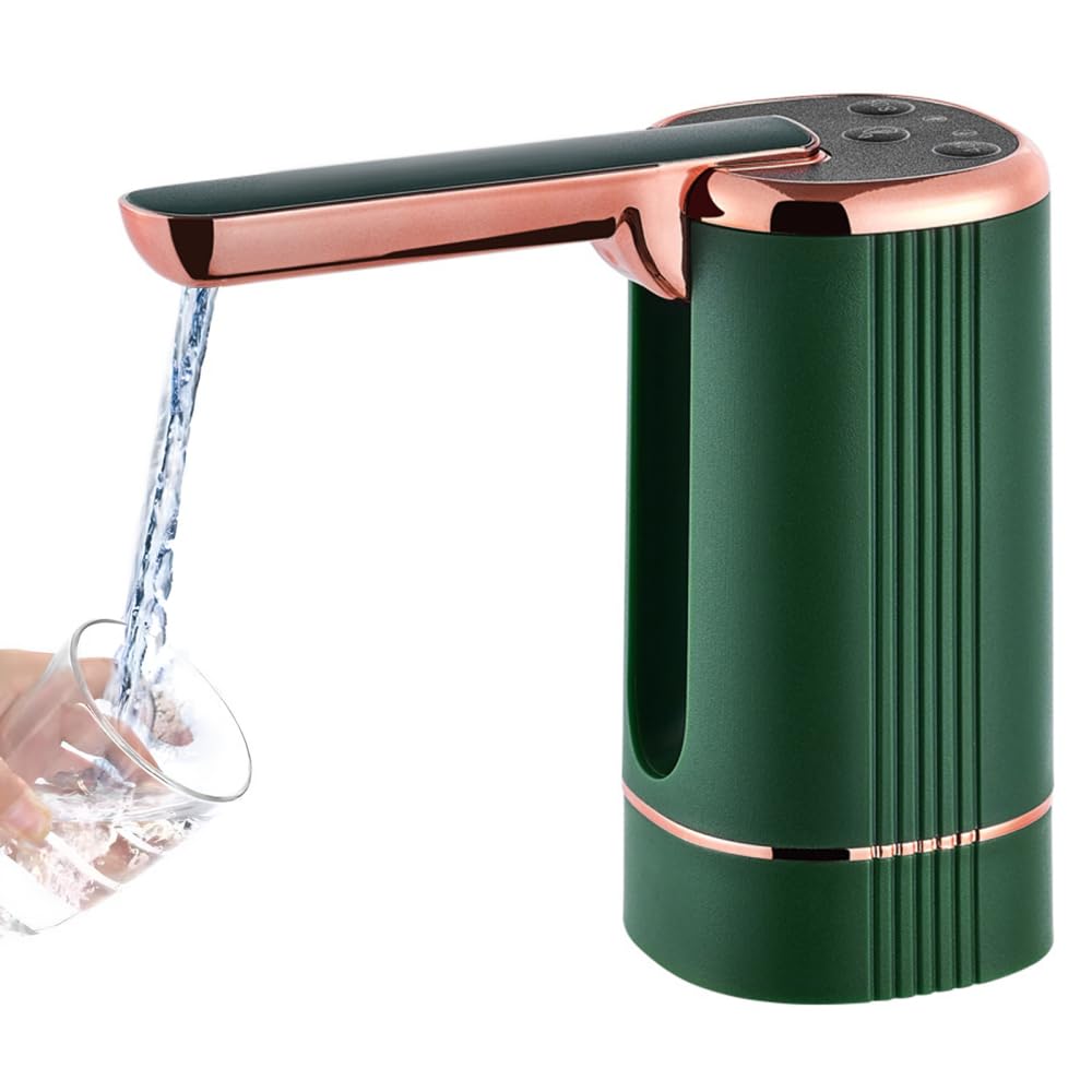 Bdkmms Green Water Dispenser Pump, Universal Usb Charging Water Pump With Foldable Spout Portable Automatic Water Dispenser For Travel Office Home Kitchen