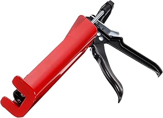 uxcell Manual Adhesive Application Applicator, Dual Component Cartridges Epoxy Caulk Gun, 25:1 Thrust rate for 400 ML (1:1), Red
