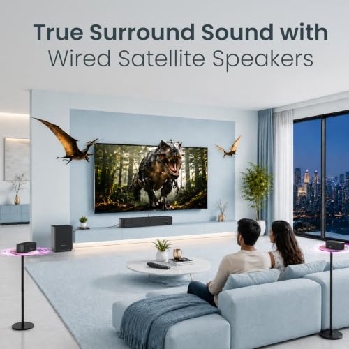 Image of Portronics 150W Pure Sound Pro X2 5.1 Channel Home Theatre with Deep Base Wired Subwoofer, Dual Satellite Speakers, Bluetooth 5.3, HDMI ARC, Optical, USB, AUX, Multiple EQ Modes, Remote (Black)