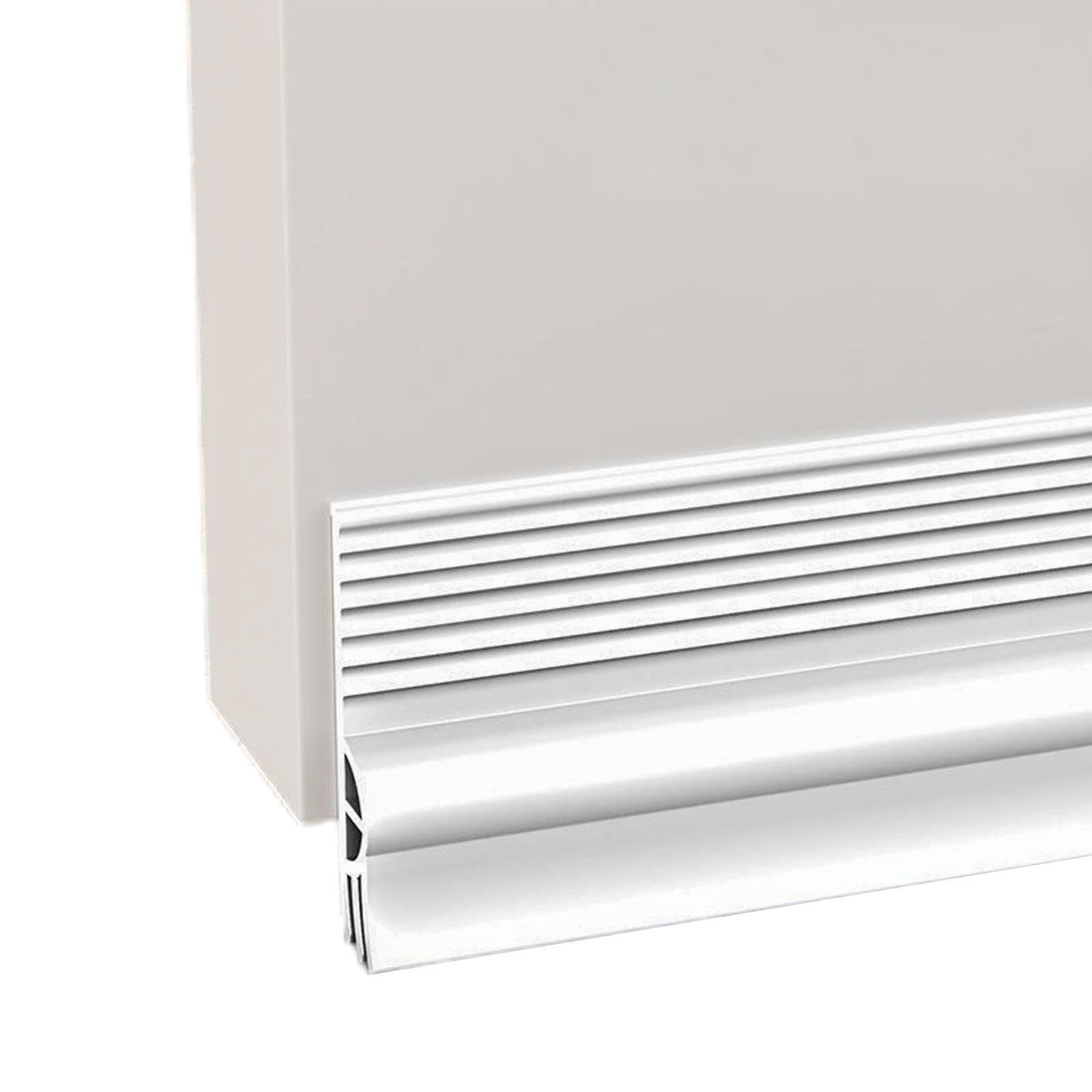 Burlete para puertas, 2 unidades de 1 m, autoadhesivo, para puerta inferior, burlete de 28 mm, color blanco, protección acústica, resistente al viento, protección contra el polvo, protección