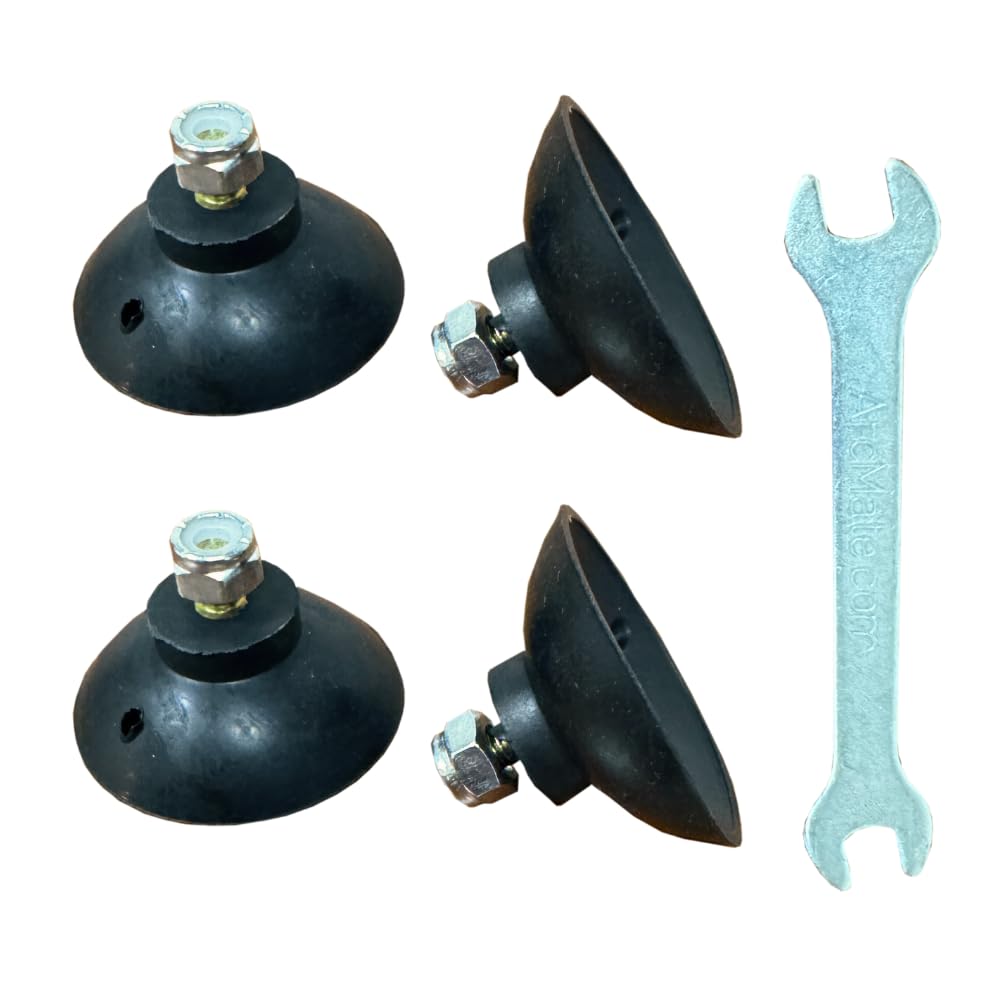 EZ Reacher Replacement Gripper Cups - Outdoor Reacher Grabber Tips Part for Repair - UV Resistant, Rubber Cups with Locknuts, Black, 2 Pairs (4 Cups)