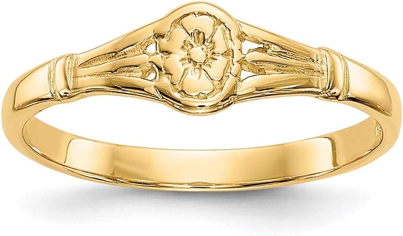 IceCarats14K Yellow Gold Oval Baby Ring