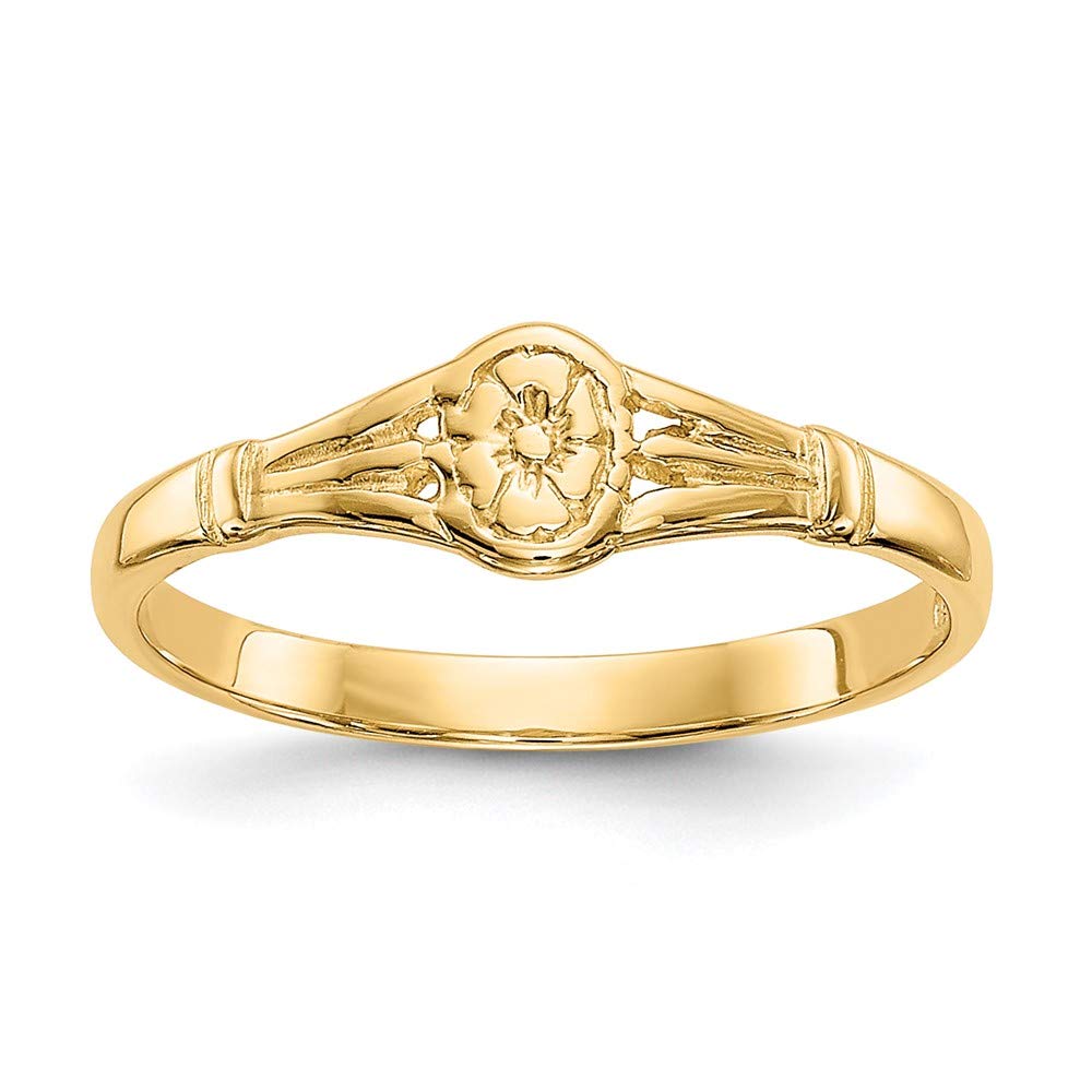 IceCarats14K Yellow Gold Oval Baby Ring