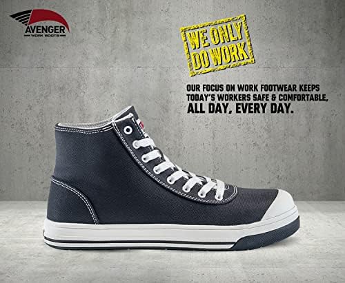 Avenger Work Boots Men's High Top Industrial Shoe, Black/White, 10 | Image 3