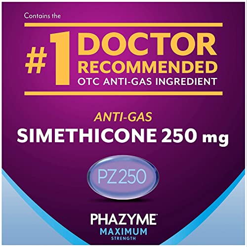 Image of Phazyme Maximum Strength Gas and Bloating Relief, 250 mg Simethicone, 12 Fast Gels (Pack of 2)
