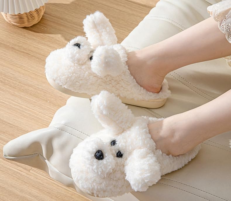 Furry Puppy Slippers for Women Warm Dog Slippers Cozy House Shoes Sandals Slides Indoor Outdoor3