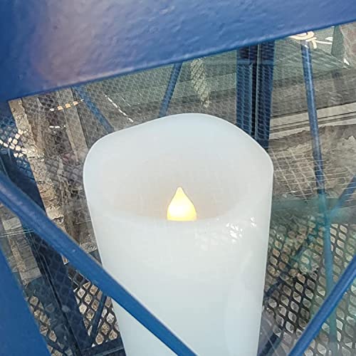 Image of 7 inch Outdoor Battery Operated Candle Waterproof Led Pillar Lights Flickering Flameless Candles with Timer Realistic Fake Electric Pillars for Lantern Garden Wedding Halloween Christmas Decorations,White