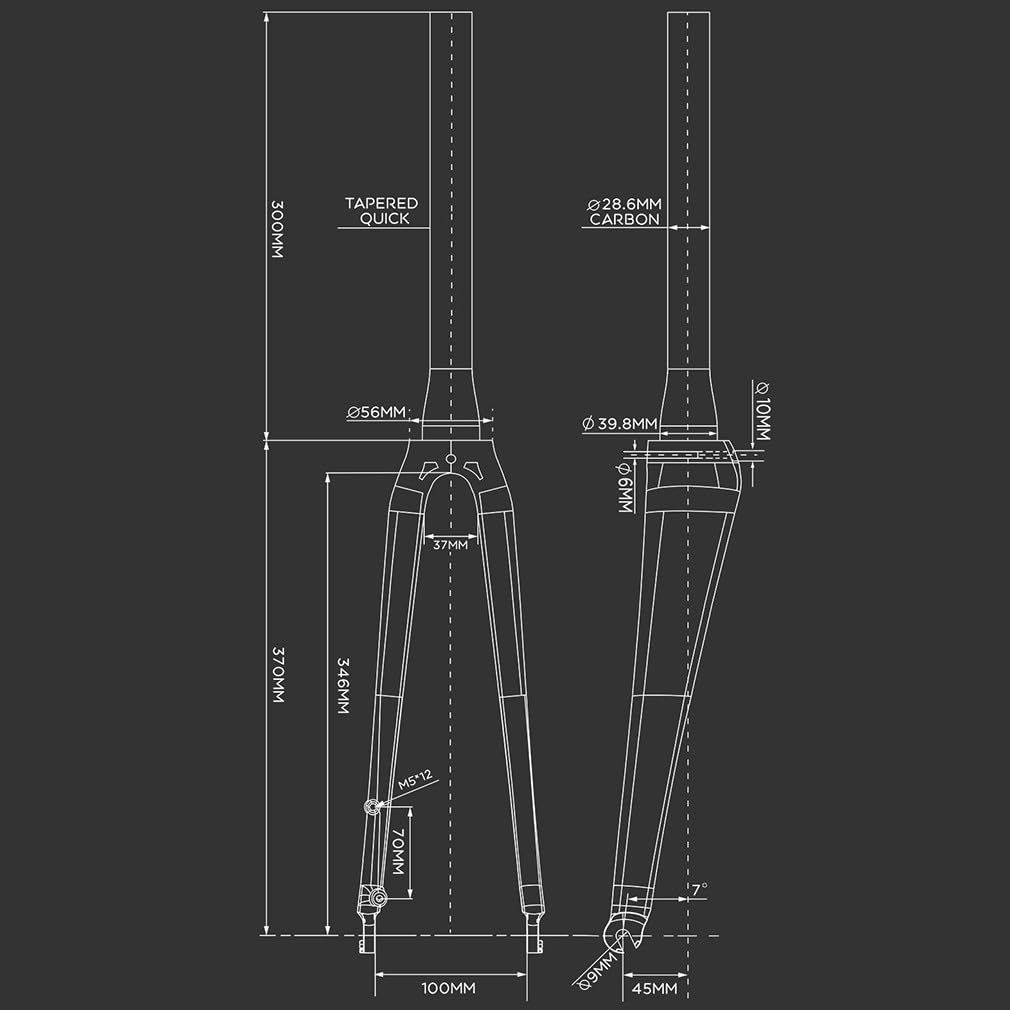 DODICI-Fourche avant de vélo de route entièrement en fibre de
