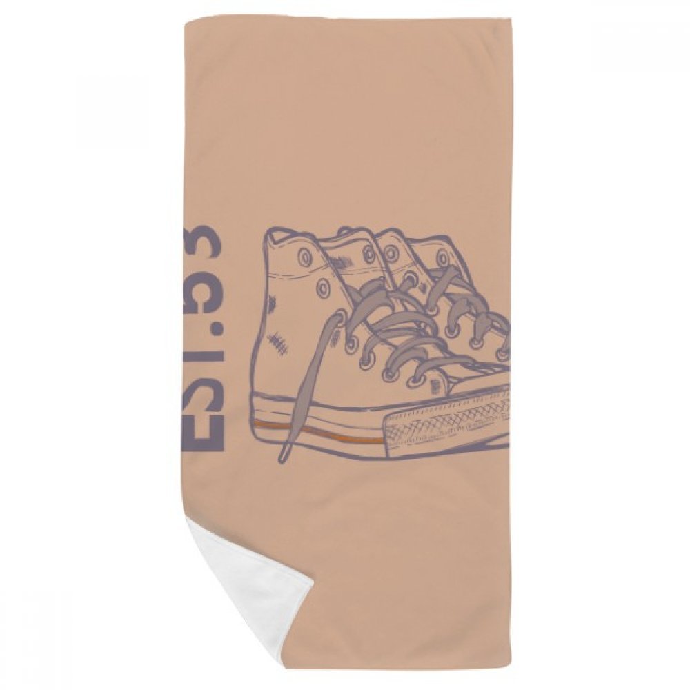 Chaussures Illustration Serviette de Bain en coton doux pour la toilette quotidienne 35X70cm