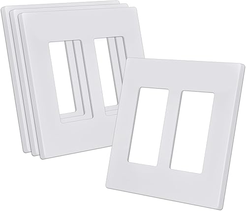 CML - Placa de pared decorativa sin tornillos, 2 cubiertas de salida de bandas, paquete de 4 placas decorativas para interruptor de luz, cara lisa