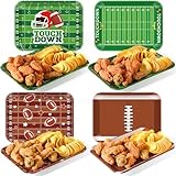 Tiangrid 4 Pcs Melamine Serving Trays Platters Snack Trays Reusable Rectangle Platters for Sports...