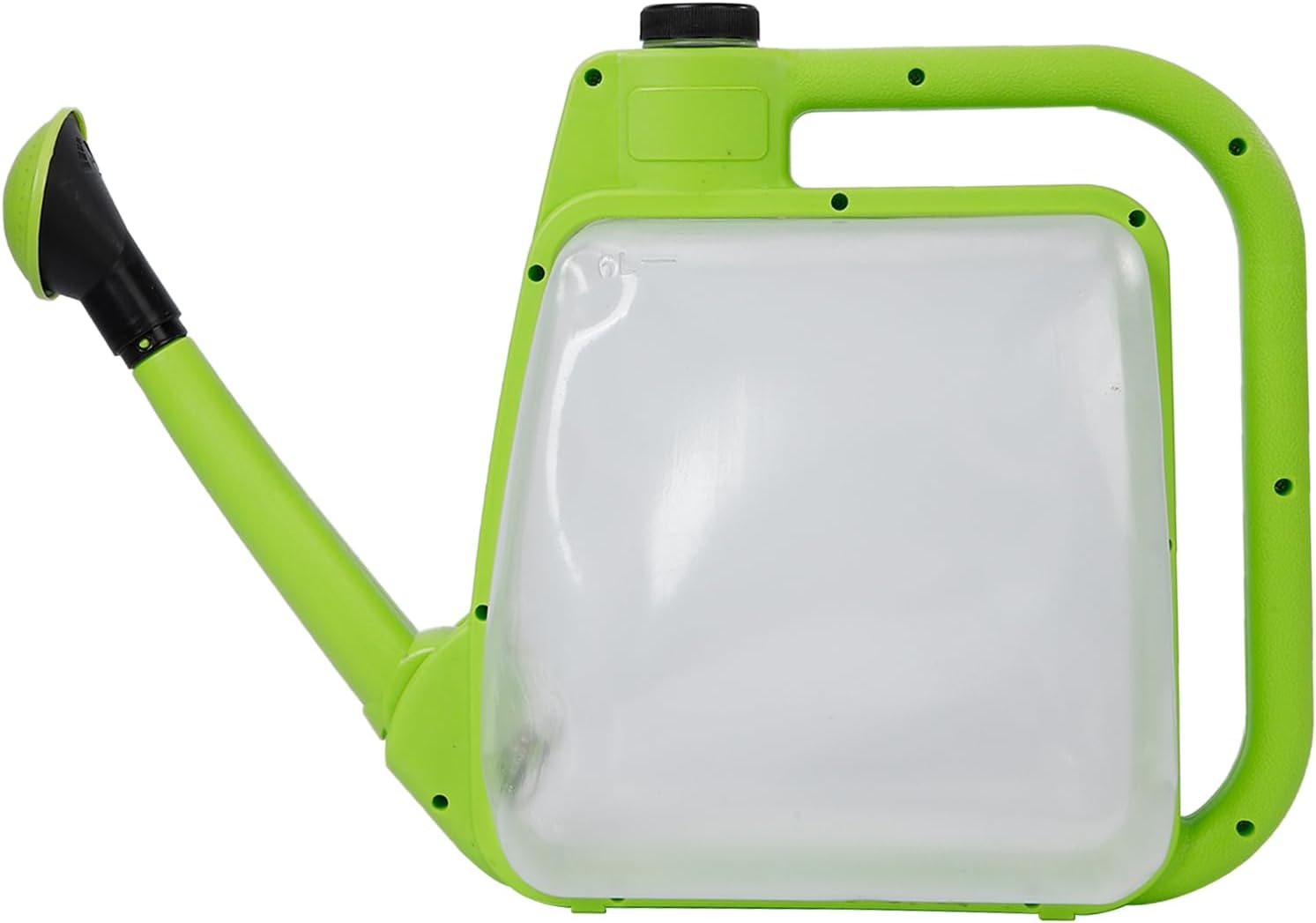 6L Foldable Watering Can with Rotating Nozzle & Long Spout for Plants, Indoor Outdoor Gardening, Clear Plastic-Green
