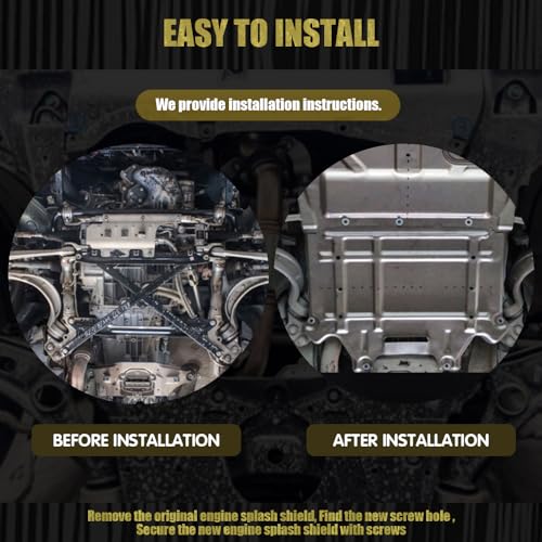 Image of New Engine Splash Shield Fit for Audi Q5 2009-2017 Under Engine Cover Compatible with Q5 2010-2016 Engine Guard Fit for Q5 2011 2012 2013 2014 2015 Front Engine Gearbox Guard