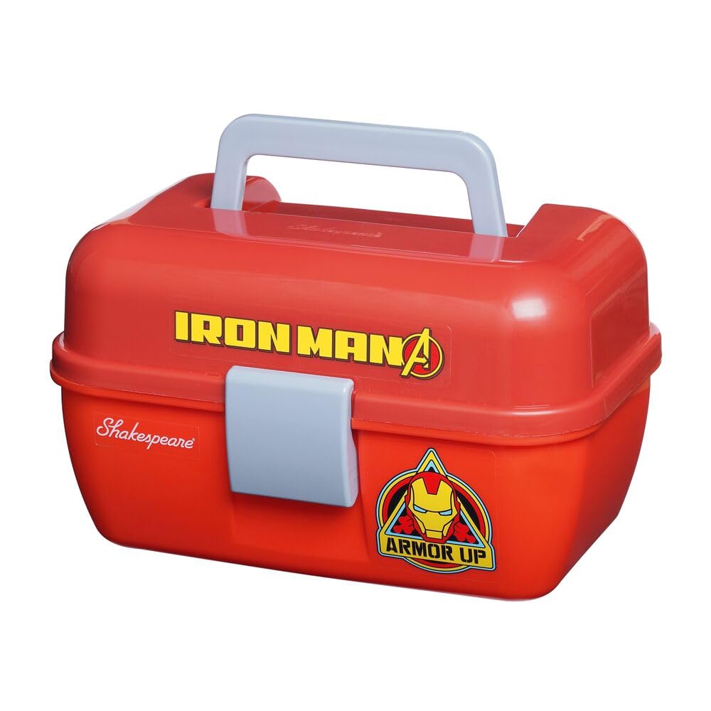 Shakespeare Marvel Kids Fishing Tackle Box - Iron Man Bait Storage