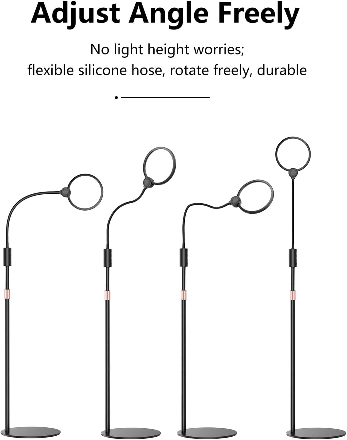 Rechargeable Battery Led Amplifying Lamp Flexible Swanneck Strong Base Horizontal Vertical Manner for Detailed Tasks Sight Aid Floor Enlarger Small Print Long Battery Modifiable Light Senior Craft