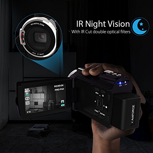 Andoer 4K 1080P 48MP WiFi Digital Videokamera Camcorder Recorder mit Novatek 96660 Chip 3 Zoll kapazitiver Touchscreen… – Bild 6