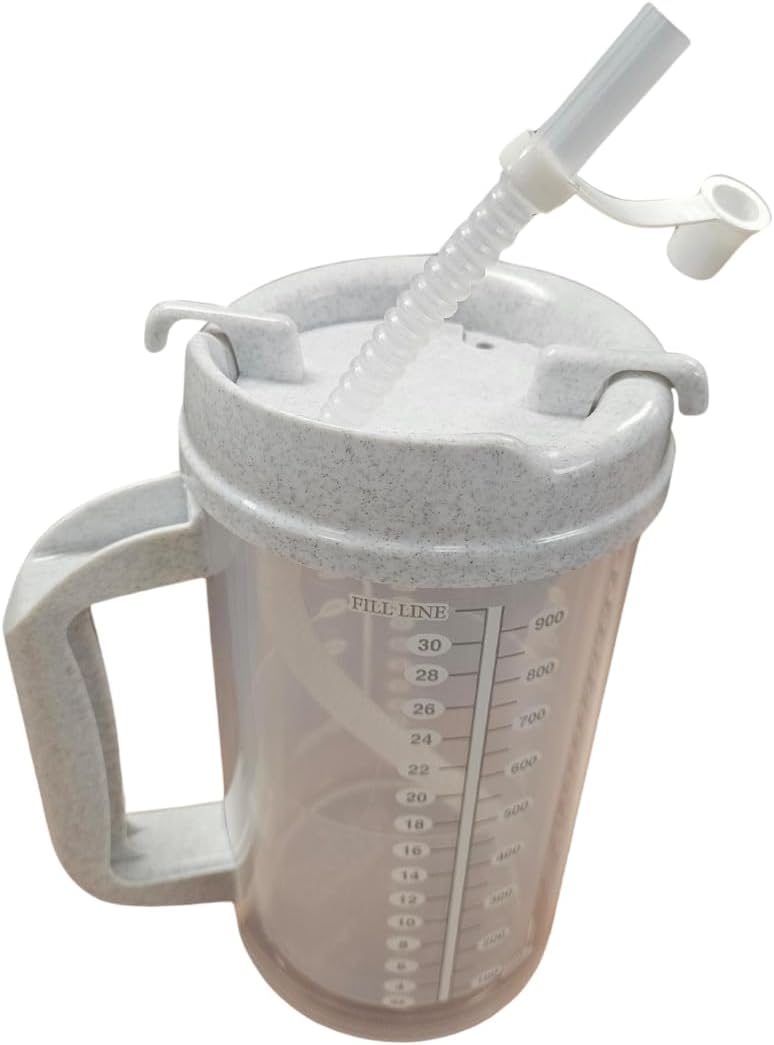 1 X Medegen Roommates Pitcher Insulated W/Straw Translucent W/Granite and Handle 32 Oz - Model H206-01