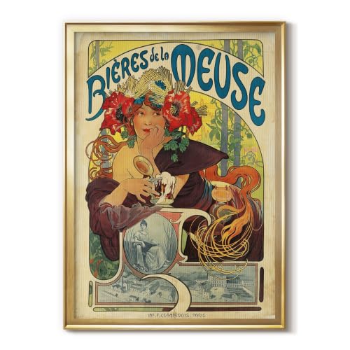 Alphonse Mucha | Bieres De la Meuse | Gold Framed Hangings | GAL101