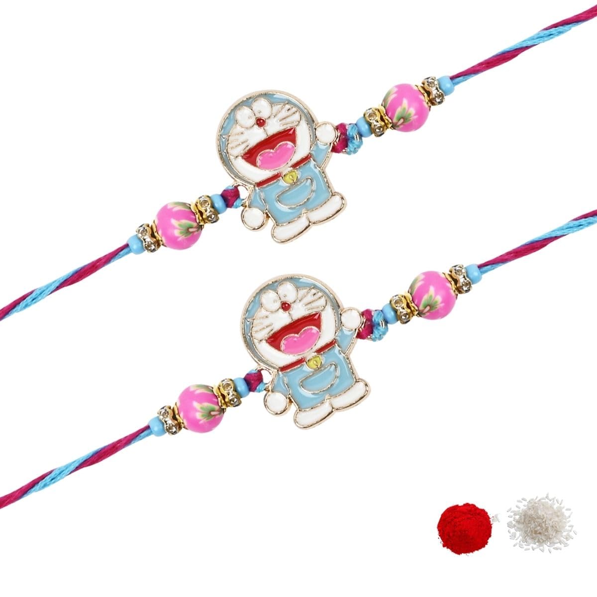 I Jewels Fancy Cartoon Kids Rakhi With Roli Chawal & Rakshabandhan Card For Brother/Bro/Bhai (Set Of 2) (Style 2) (B0D98C8BJB) Amazon Price History, Amazon Price Tracker
