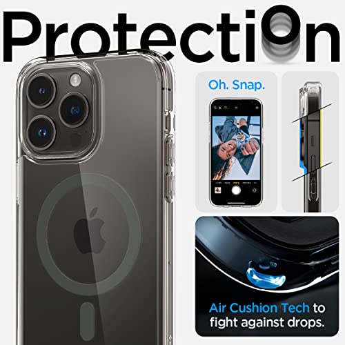 Image of Spigen Ultra Hybrid MagFit Back Cover Case for iPhone 14 Pro, MagSafe Compatible, Air Cushion Technology - PC+TPU | Graphite