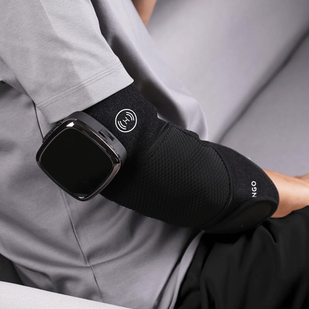 Flamengo® InfraPulse-Therapie - Infrarot-Massagegerät Knie, Schulter Ellenbogen - Brace - Kniebandage - Schulterstütze - Ellenbogenstütze -Patellabandage Knieband - Tennisarm - Schwarz