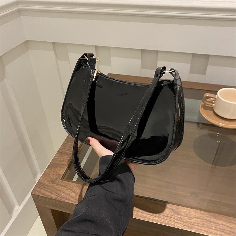 Image of Women's Patent Leather Shoulder Bag Glossy Sling Handbag for Casual & Party