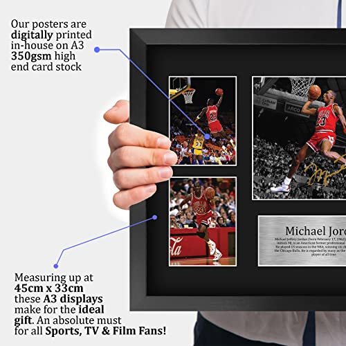 HWC Trading A3 FR Michael Jordan Gift Signed Large Framed A3 Printed Autograph Chicago Bulls Gifts Photo Display - Image 4