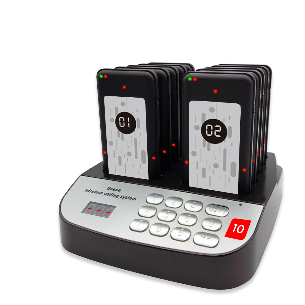 NOLAS Social Distancing Pagers for Restaurants Paging System Lineup Waiting Queue Signal Calling Long Range Customer Service for Cuisine Church Clinic