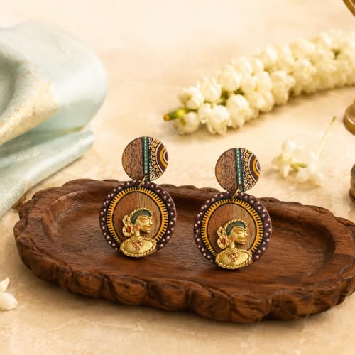 Image of Handcrafted Tribal Wooden Earrings Collection for Women - Butterfly, Princess & Modern Geometric Statement Designs