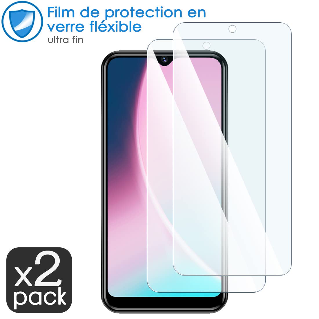 Shantime Lot de 2 films de protection d'écran en verre trempé pour