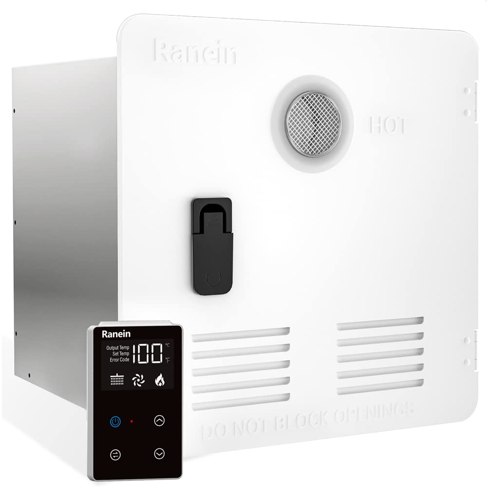 Photo 1 of (USED)RANEIN RV Tankless Water Heater, Max 3.84 GPM, with White Door and Remote Controller, 65,000 BTU On Demand Hot Water Heater, Water Temperature Stability and Easy Installation, Compatible with all RVs