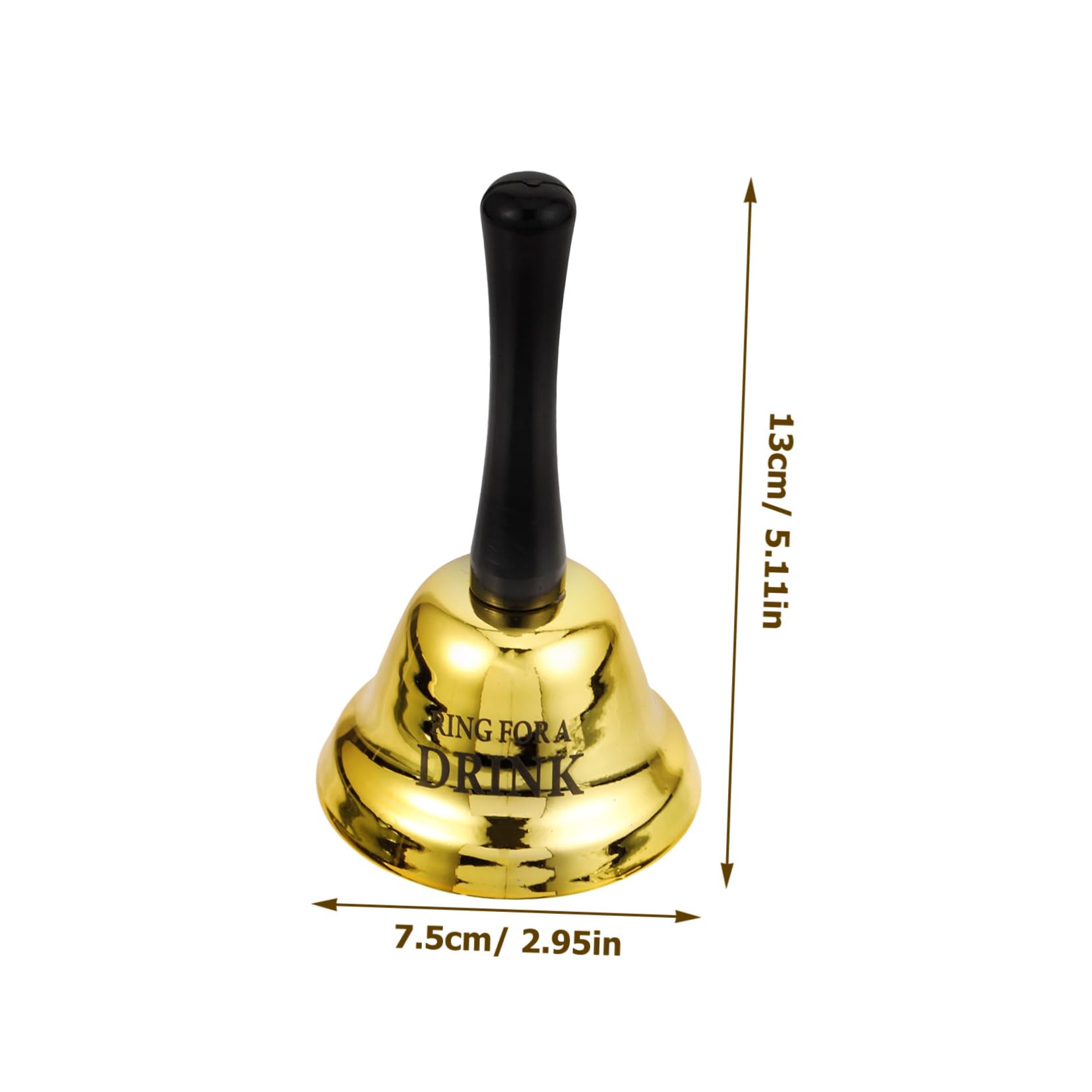 Abaodam 2pcs 'ring for Drink' Bachelor Party Handbells Metal Bar Restaurant Bells Handle Unique Retro Style for Parties Dec