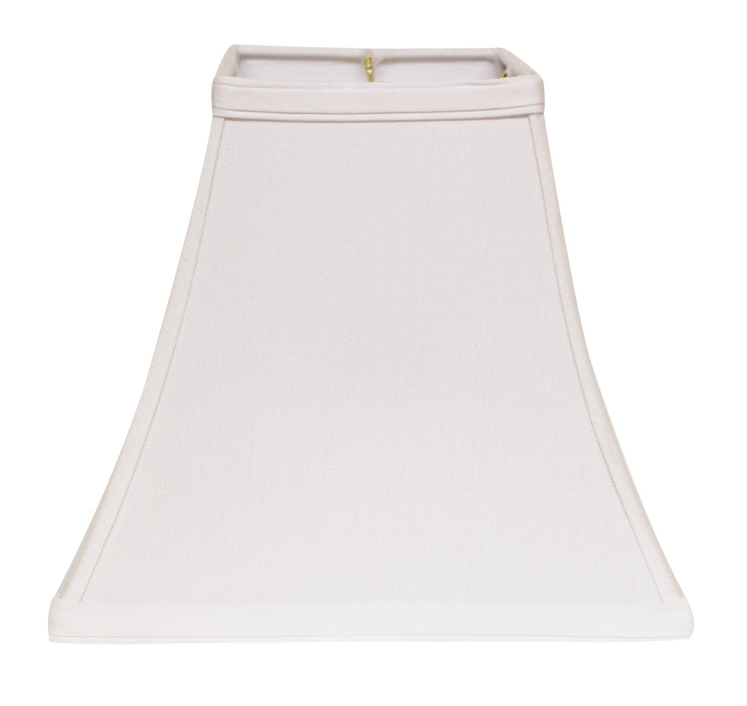 8"W Fabric Slant Square Bell Hardback Lampshade with Bulb Clip in White
