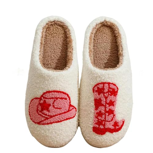 Pantoufles bottes de coton pour femmes avec imprimé mignon - 7