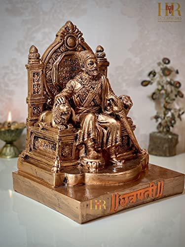 Image of HR Enterprises [ SM 905 Copper Chhatrapati Shivaji Maharaj Statue, Shivaji Maharaj Murti for Home Decor, Office Decor, Gifting, Living Room Showpiece