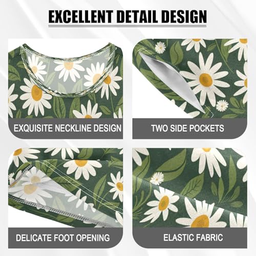 senya Short Sleeve Pajamas Sets Summer Cotton Sleepwear Daisies on Hand Draws4