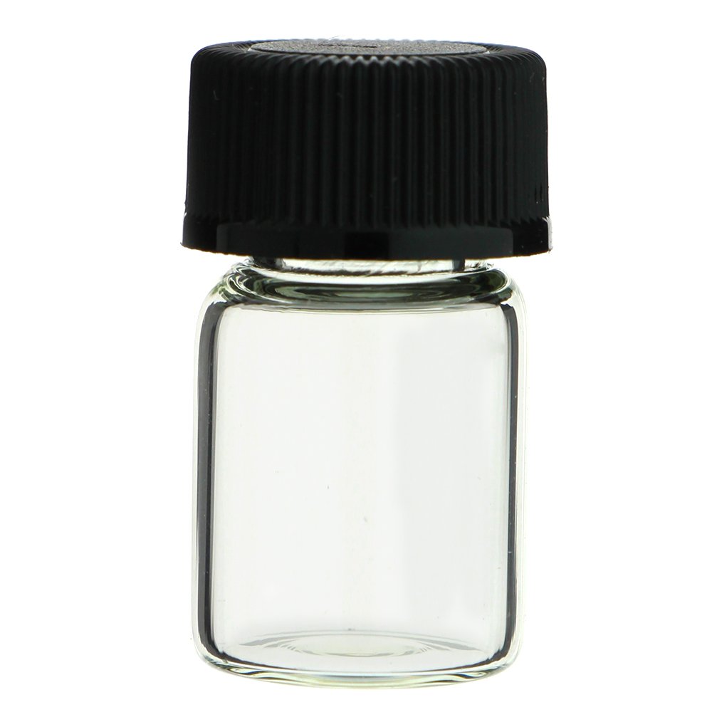 288-Pack 1/2 Dram 2 ml Clear Vials Short with Caps (Oils Perfume Gold Prospecting Hobby Craft)