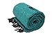 Open Road Goods Yoga Blanket - Thick Mexican Thunderbird Blanket - Handmade and Made for Yoga! (Turquoise)