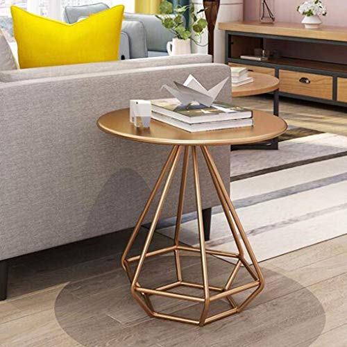 Mesa de centro redonda hierro forjado ocio simple mini revista oficina sofá dormitorio 5