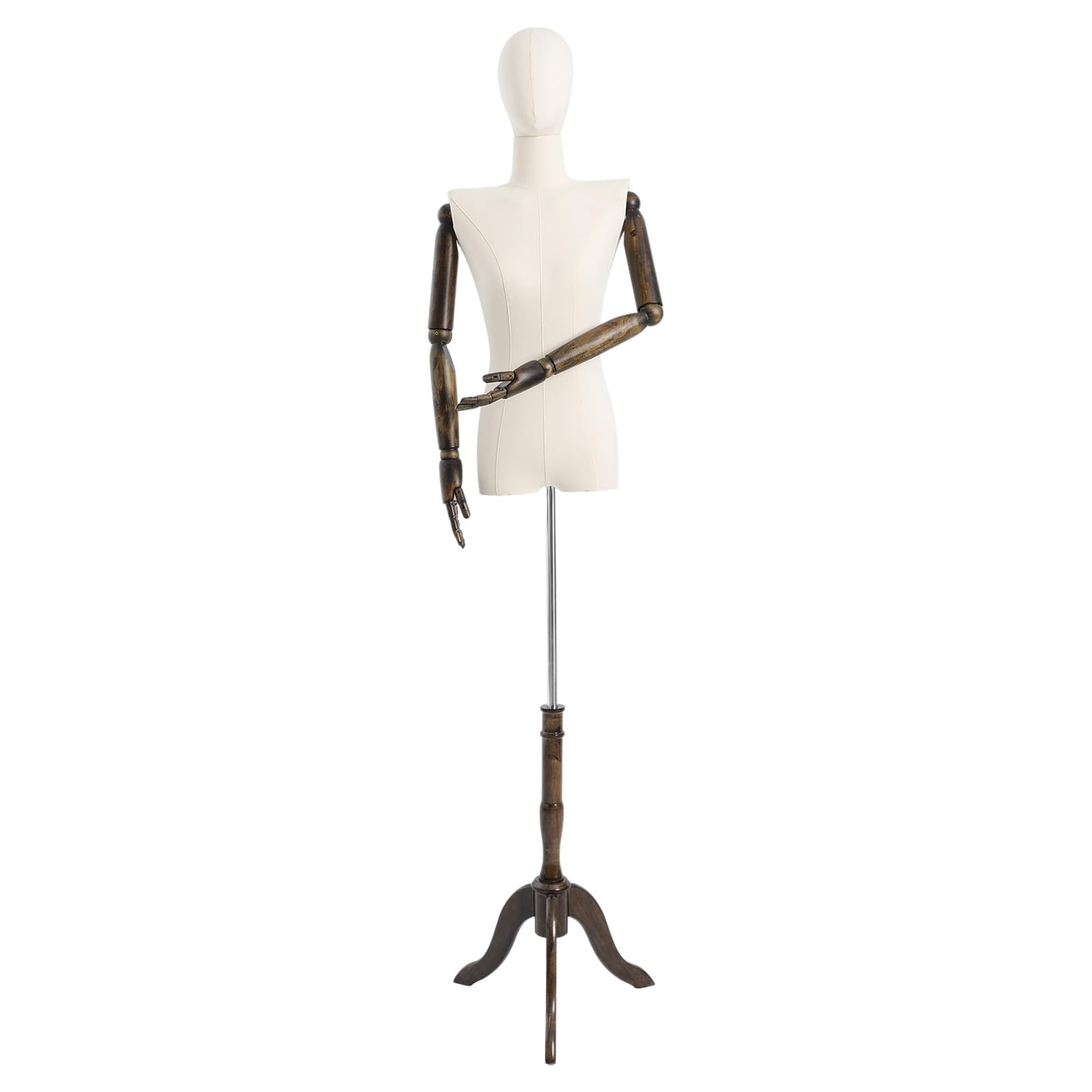 Manekin krawiecki, damski, z obrotową głowicą i elastycznymi ramionami, 155-200 cm, z regulacją wysokości, biust damski, tors, do sklepów odzieżowych, krawieckich, sukni ślubnych