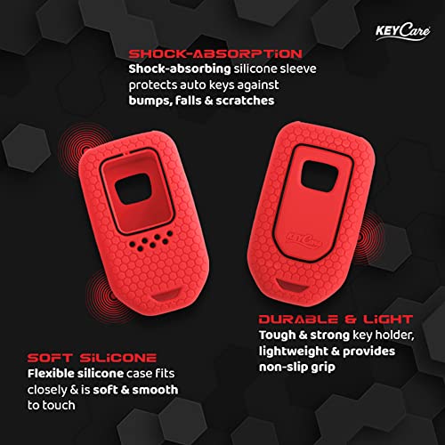Image of Keycare Silicone Key Cover Compatible for City, Civic, Jazz, Amaze, CR-V, WR-V, BR-V Smart Key (Push Button Start Models) (Red)