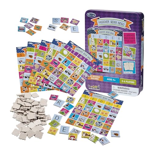 Juego de Bingo para la Pascua Judía de Rite Lite - Juego divertido para fiestas de Pascua, en una lata coleccionable