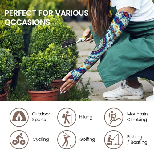 Image of YPHCDO Gardening Sleeves for Women Farm Sun Protection Thorn Proof Cooling Arm Sleeves to Cover Arms for Garden Sports